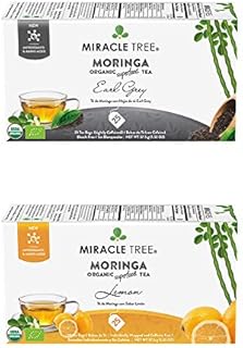 Miracle Tree - Organic Moringa Superfood Tea, 2 Pack Bundle, 2x25 Individually Sealed Tea Bags (Earl Grey, Lemon)