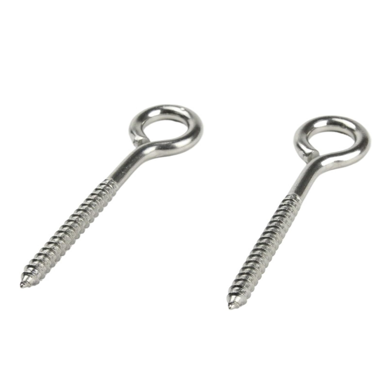 crochets à œil vissés,Crochets de plafond en méta, 2 pièces 95mm grand oeil vis boulon crochet 304 acier inoxydable vis oeil