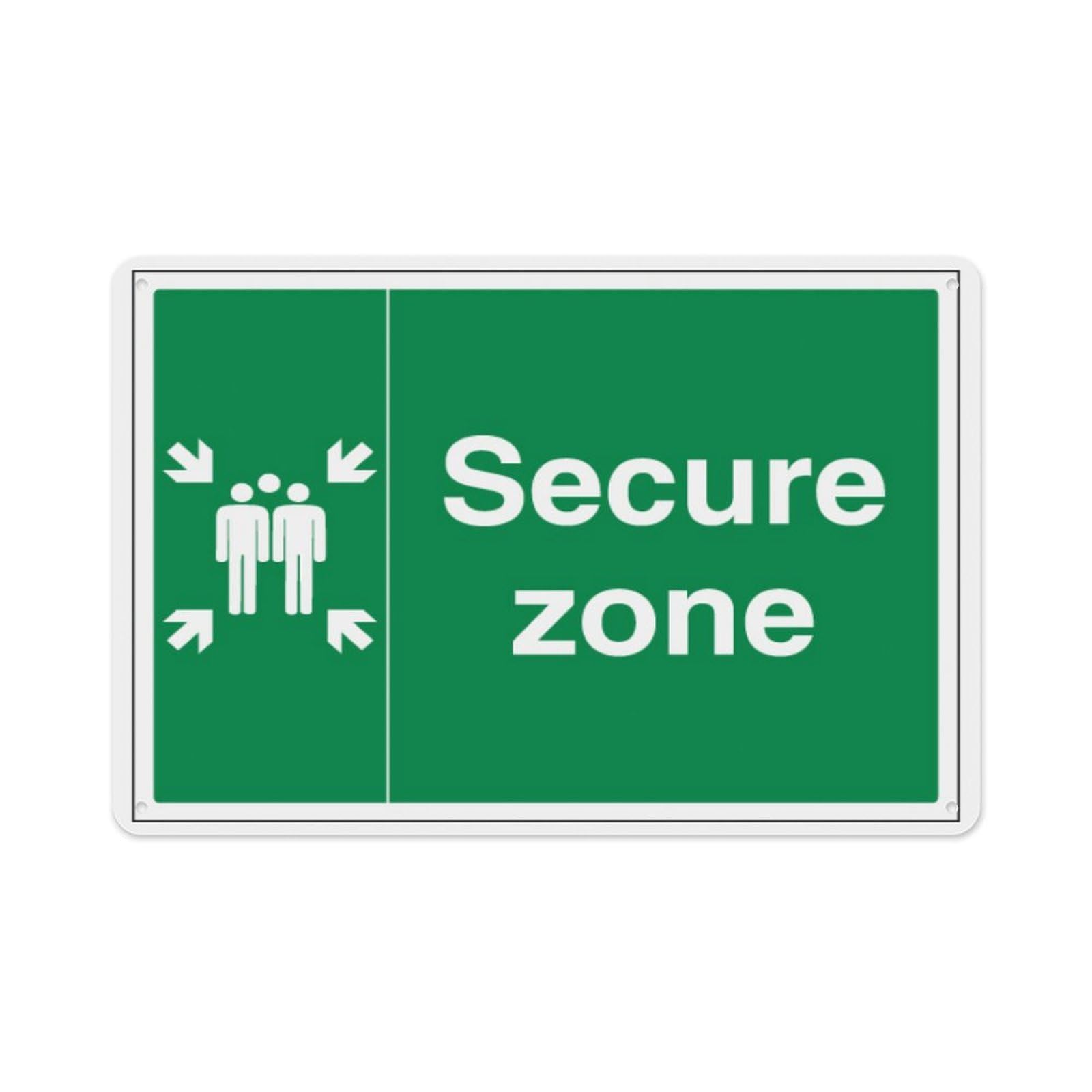 peiyeety Secure Zone With Family Aluminum Tin Warning Signs For Home Outdoor Garden 8X12 Inches