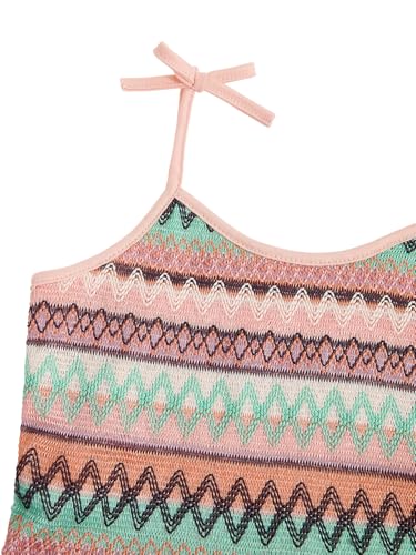 Image of Verdusa Girl's Summer Geo Graphic Bow Knot Shoulder Sleeveless Crop Cami Top
