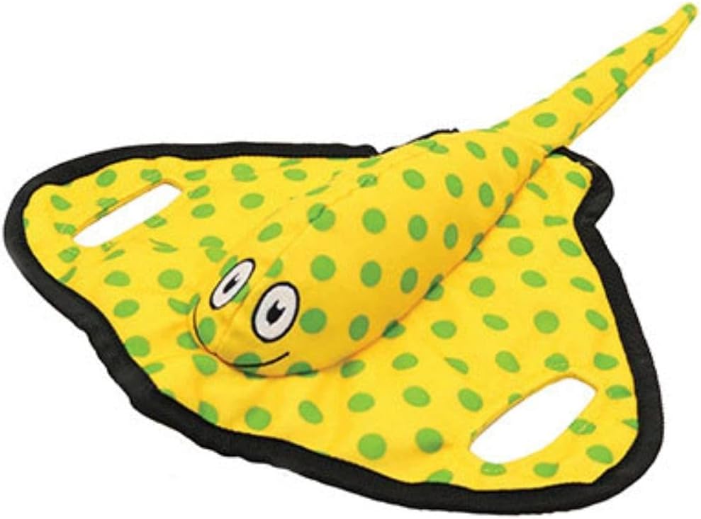 SmartPetLove - Tender-Tuffs - 黄色いスティングレイ綱引き ぬいぐるみ - 遊びや操作に最適 パンク防止