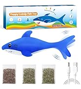 Floppy Cat Fish Toy - Electric Flapping Moving Toy for Cats,Interactive Strong Flippity Shark Toy...
