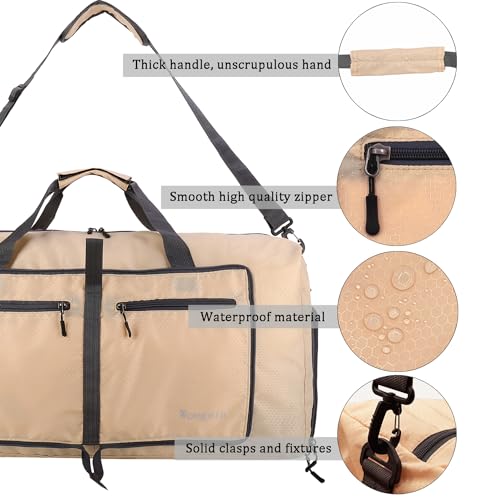 Image of Woogwin Travel Duffel Bag Large Foldable Waterproof Overnight Bag for Beach Swim Bags Pool Sports Gym