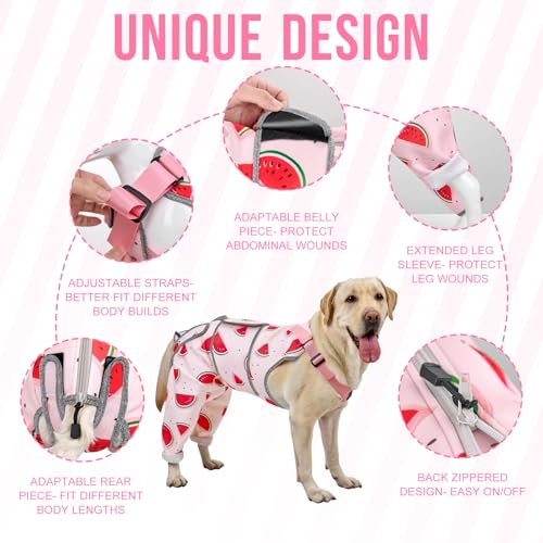 Image of Arblina Dog Recovery Suit, Adjustable Rear Leg Sleeve to Stop Licking Wounds for Male Female Dogs, Surgical Clothing for Neuter Spay Protective as Cone Alternative After Surgrey