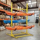 Garvee Freestanding Kayak Storage Rack, 4-Tier Heavy-Duty Kayak Stand for Garage, Holds 4-6 Kayaks Canoe & SUP, 240kg Load Steel Indoor Outdoor Storage System, Alternative to Kayak Roof Rack