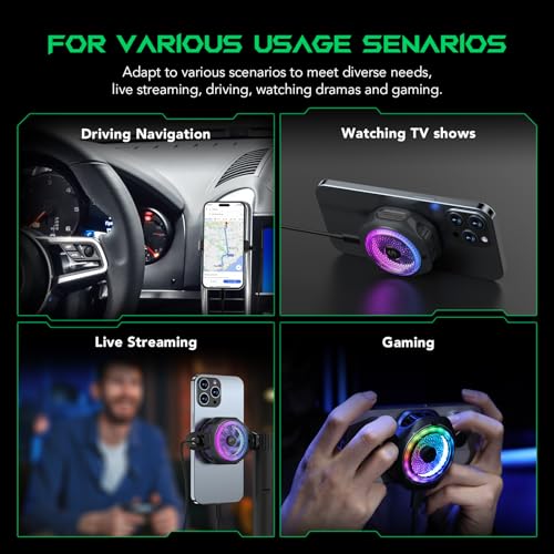 Image of Black Shark Magnetic 4 Pro Phone Cooler Fun For Gaming, Cell Phone Cooler For Smartphones Ios /Android (2.63-3.46 Inches) Semiconductor Heatsink Cooling