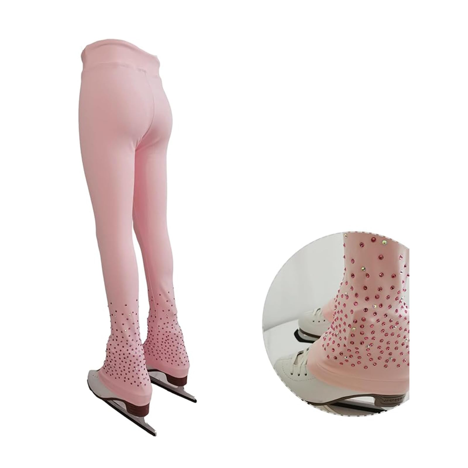 LIUHUO - giacca da pattinaggio per allenamento, pattinaggio per ragazze, leggings rosa, pantaloni