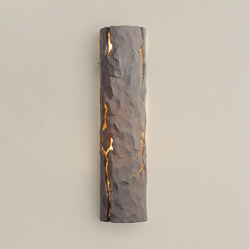 SXECAEPS Outdoor LED Wall Light Creative Sconce with Resin Shade 15.5" Long Lamp, Rectangle Waterproof Porch Lighting Fixture, 12W 3000K Sconces for Garage Patio(Gray)