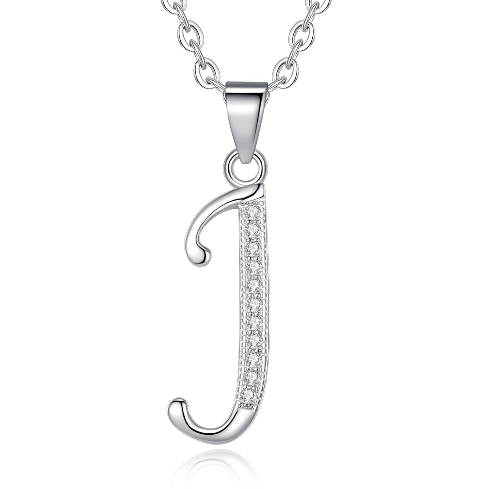VIKI LYNN Initial Necklace for Women Letter pendant Necklace A to Z with Cubic Zirconia Silver or Gold Letter Charm Necklace Anniversary, Birthday, Graduation Gift for Women, Mom, Her
