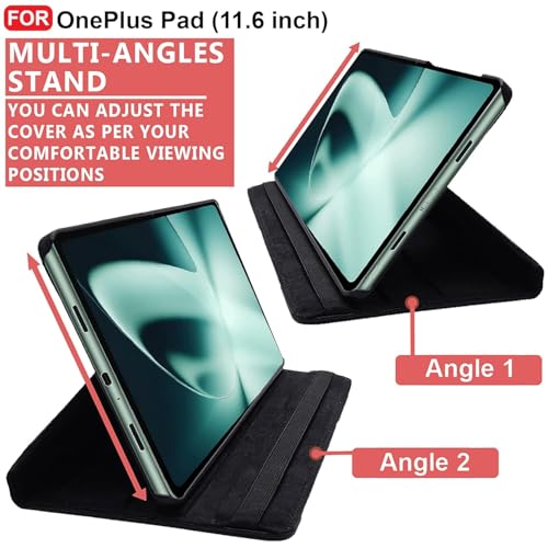 Image of OnePlus Pad (11.6 inch) Flip Cover | Leather Finish | 360 Degree Rotate Back Cover | Shockproof Back Cover Case for OnePlus Pad (11.6 inch)