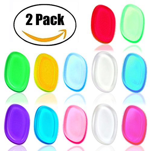 dolovemk 2pcs belleza sili-sponge almohadilla de silicona maquillaje esponja mezcla para BB Crema Líquido