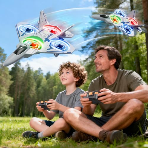 Image of Remote Control Airplane Drone for Kids Ages 4-6-8-10-12, RC Plane Jet Drone with One Key Take Off-Landing, Headless Mode, 360 Flip for Kids Boys Beginners, Outdoor Flying Toys Birthday Gifts for Boys