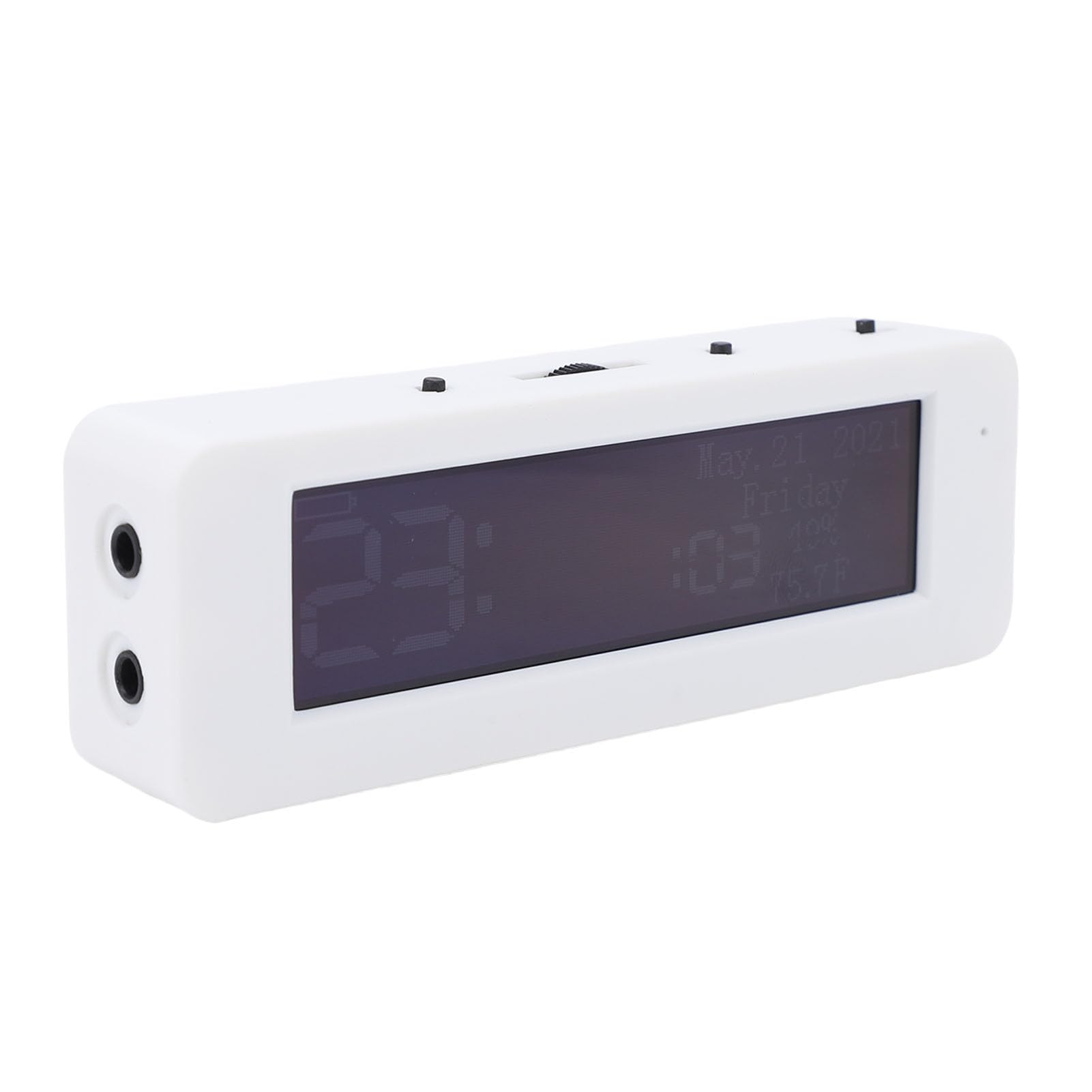 Fockety Analizzatore di Spettro, Display Analizzatore di Spettro Gamma 20Hz 20kHz, Visualizzatore con Ora, Data, Temperatura, umidità, per Musicisti di Casa in Auto Audiofili (Schermata blu con