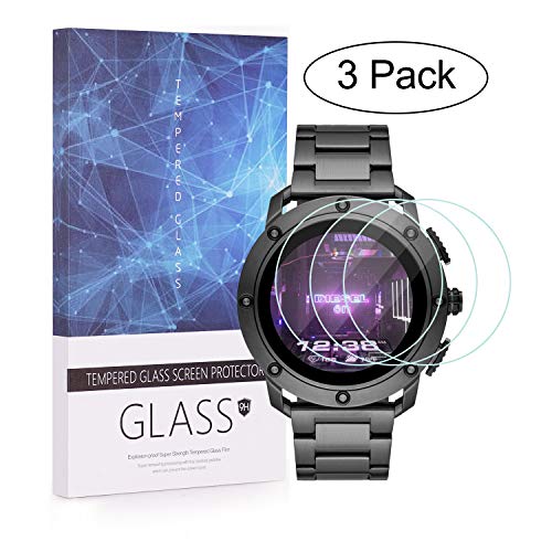 BECEMURU Protector de Pantalla Diesel On Axial, 9H Protector de Pantalla de Vidrio Templado de Cobertura Completa para Smartwatch Diesel(DZT2014/DZT2015/DZT2016/DZT2017) [3 Unidades]