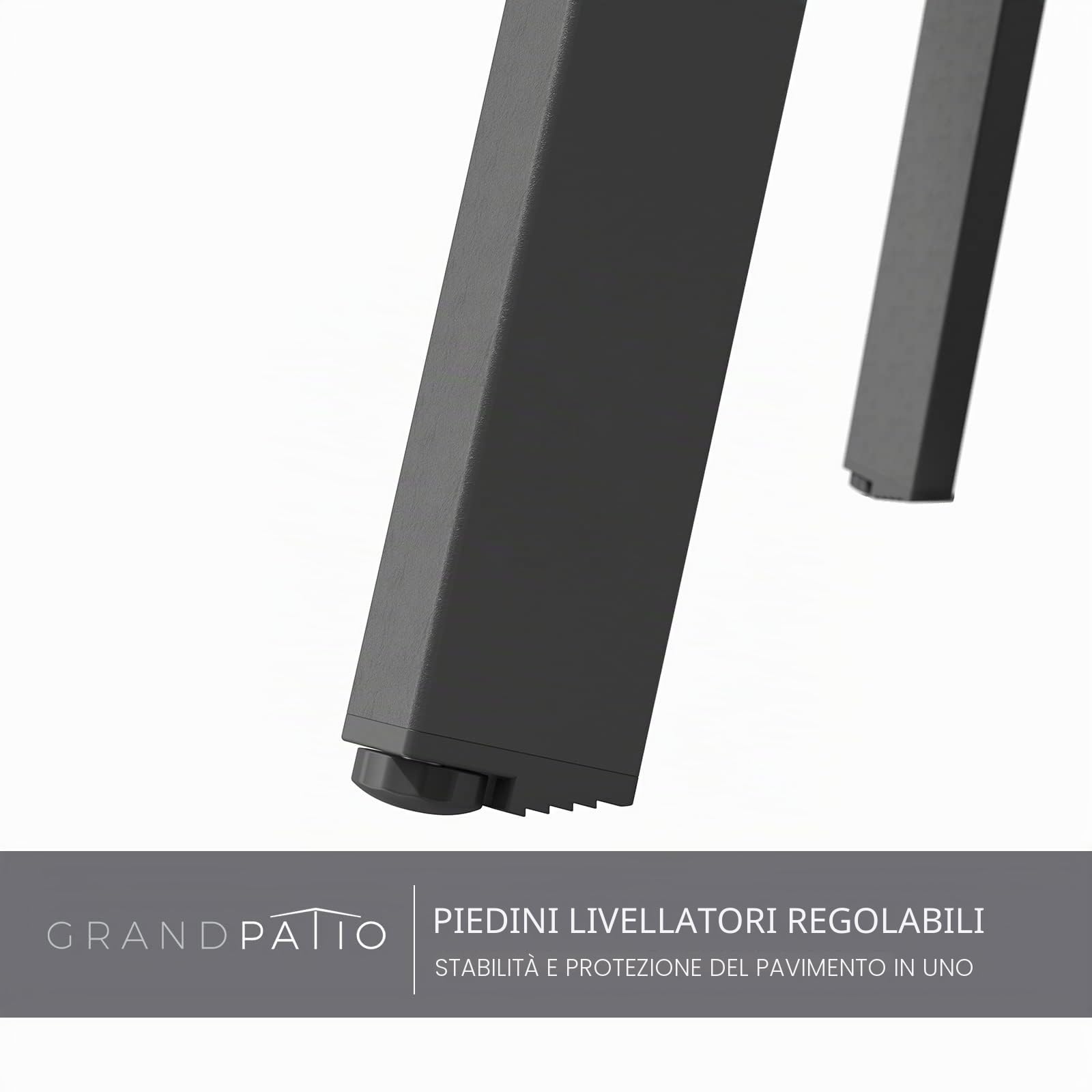 Tavolino rotondo da esterni Grand patio 70x70 cm nero leggero