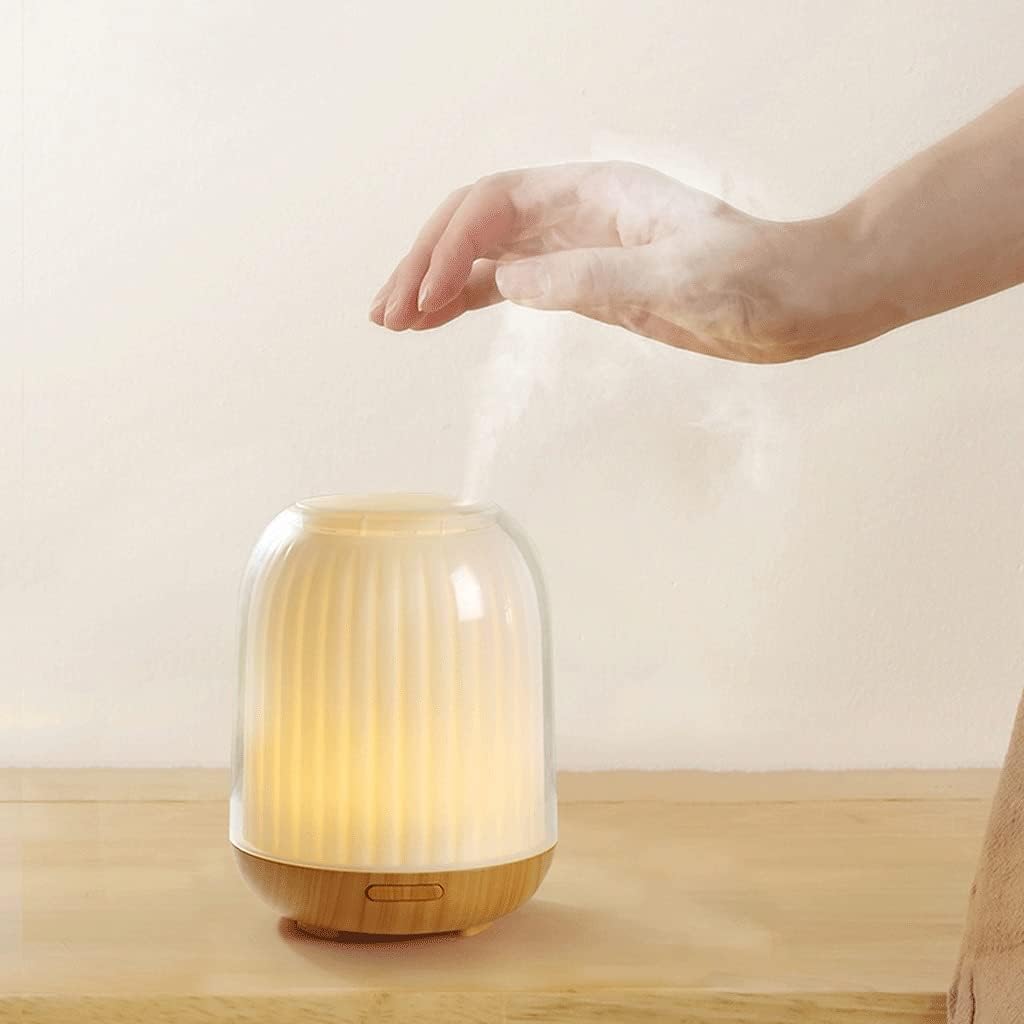 Humidifiers 120ml Portable Mini Cold Mist Humidifier with Night Light Personal Humidifier Automatically Shut Down Ultra-Quiet 2 Spray Modes Suitable for Family Baby Bedroom Office T