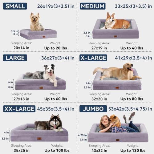 Image of Jumbo Waterproof Dog Bed for Extra Large Size Dogs with Bolster