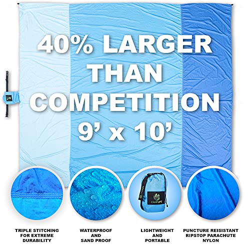 Sand Free Beach Blanket - Extra Large 10' x 9' Beach Mat for 7 Adults - Oversized Sand Proof Picnic Blanket for Travel… - Image 5