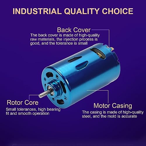 Image of Fielect DC Motor 24V 30000RPM 2.5A Micro Motor Electric Motor Round Shaft for RC Boat DIY Airplane Toys Model DIY Hobby, 1 Pcs, Blue