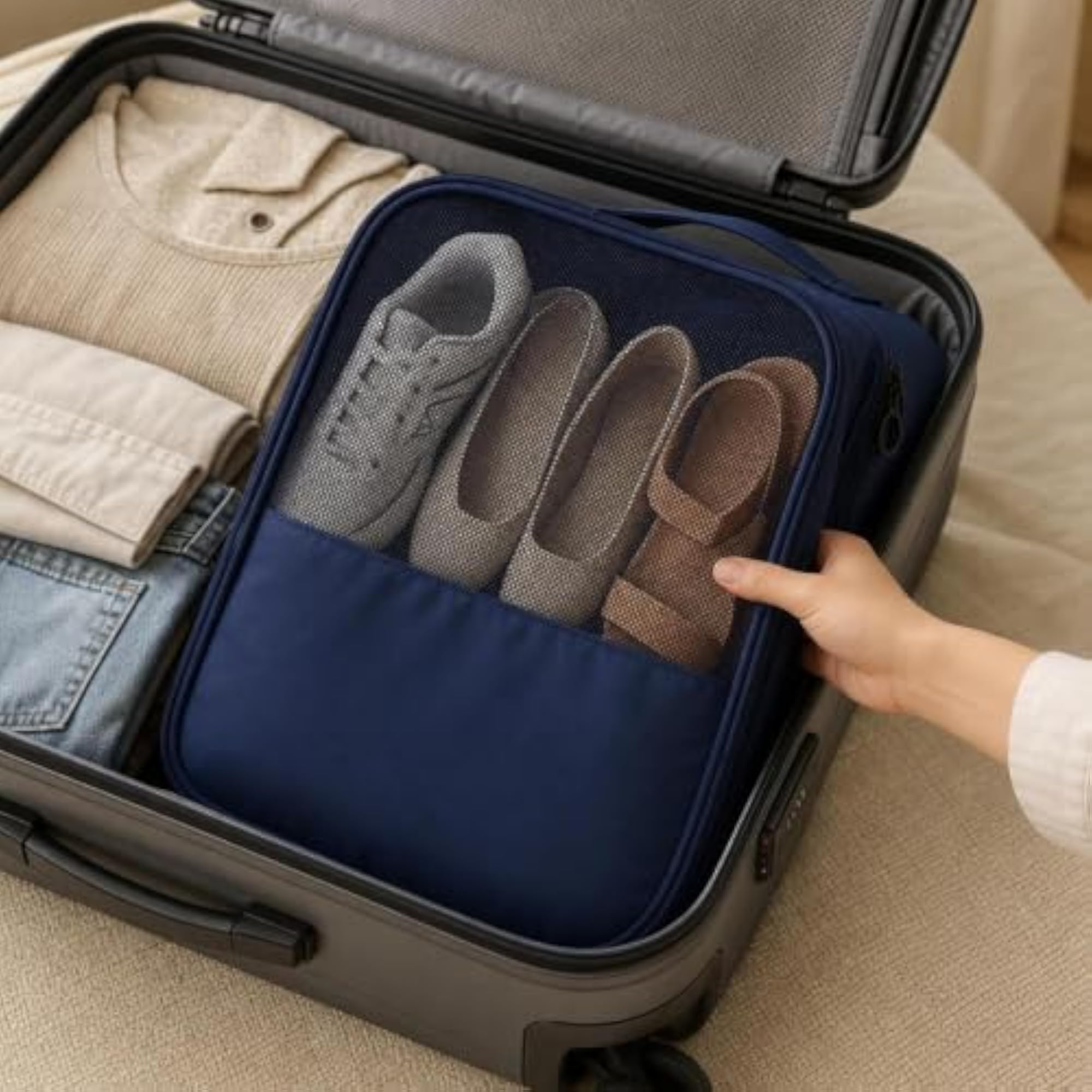 Multi-Layer Travel Shoe Storage Bag Portable Luggage Organizer