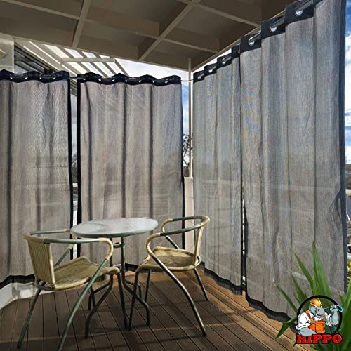 Image of HIPPO HDPE 230 GSM Outdoor Loop Curtain (Cool-Grey, 3FTX4.5FT, Solid)