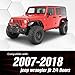 YZONA for Wrangler JK Flat Front and Rear Fender Flares Combo Compatible with 2007-2018 Jeep Wrangler JK JKU Unlimited, 4-Piece Off-Road Heavy Duty Steel Wheel Fenders Kit (2/4 Doors, Textured Black)