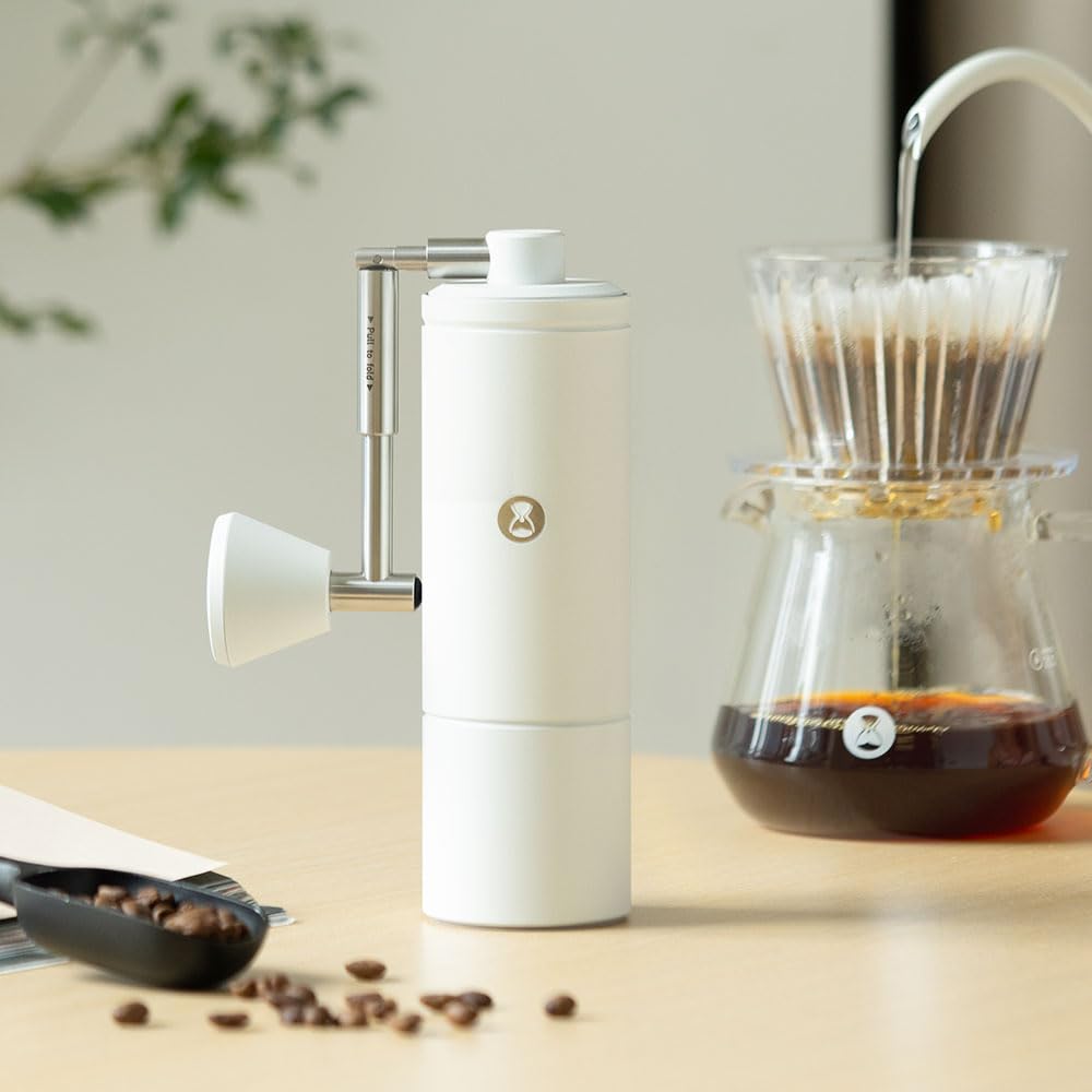 TIMEMORE C5 Pro Molinillo manual de café con mecanismo cónico S2C-420-III, ajuste de precisión de 0,031 mm, molinillo manual portátil de metal completo para Espresso/French Press/Pour Over - Blanco