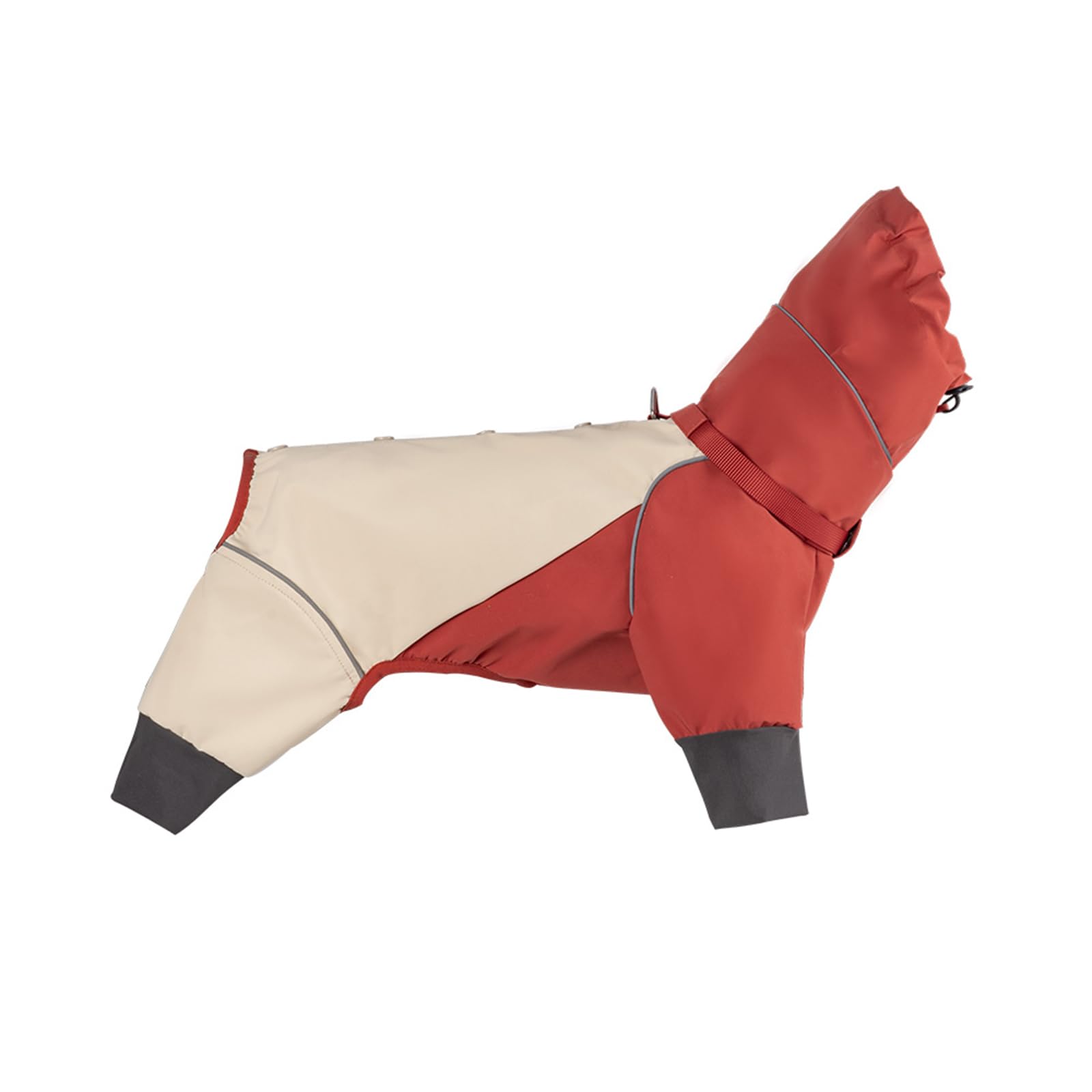 Manteau de pluie à 4 pattes pour chien, durable, léger, imperméable, coupe-vent, à col haut réfléchissant avec trou pour laisse, pour chiens de petite et moyenne taille, schnauzer, braque de Weimar