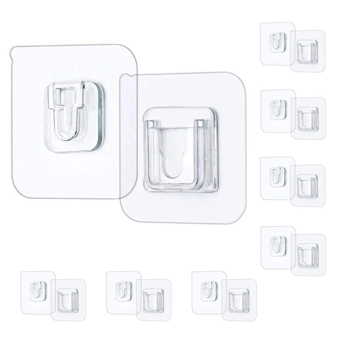 Grafcart® Plastic Magic Waterproof Strong Double Sided Adhesive Magic Male Female Wall Sticker Hook Hanger Bathroom Shelf Sticker (Pair of 8), Clear (B0BFRXY6QH) Amazon Price History, Amazon Price Tracker