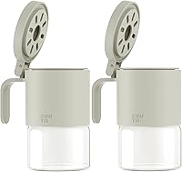 Vista 13 de Zuutii Tarros de vidrio para especias a prueba de humedad con cucharas, juego de 2 botellas de especias de 10 onzas / 10.1 fl oz, mini tarros