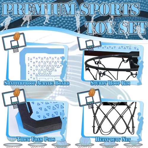 STAY GENT Mini Basketball Hoop for Kids with Multicolour LED Lights/Automatic Scorer/4 Balls, Indoor Basketball Hoop Over The Door for Bedroom Home Office, Sports Gifts for 3 5 6 7 8 9 Kids & Adults - Image 6