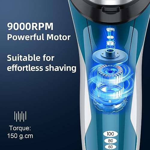 SweetLF Electric Shavers Men, Rotary Razor Cordless Shaver with Precision Trimmer Beard Trimmer Wet & Dry Shaver IPX7 Waterproof & LED Display SWS7105 SweetLF Electric Shavers Men, Rotary Razor Cordless Shaver with Precision Trimmer Beard Trimmer Wet & Dry Shaver IPX7 Waterproof & LED Display SWS7105