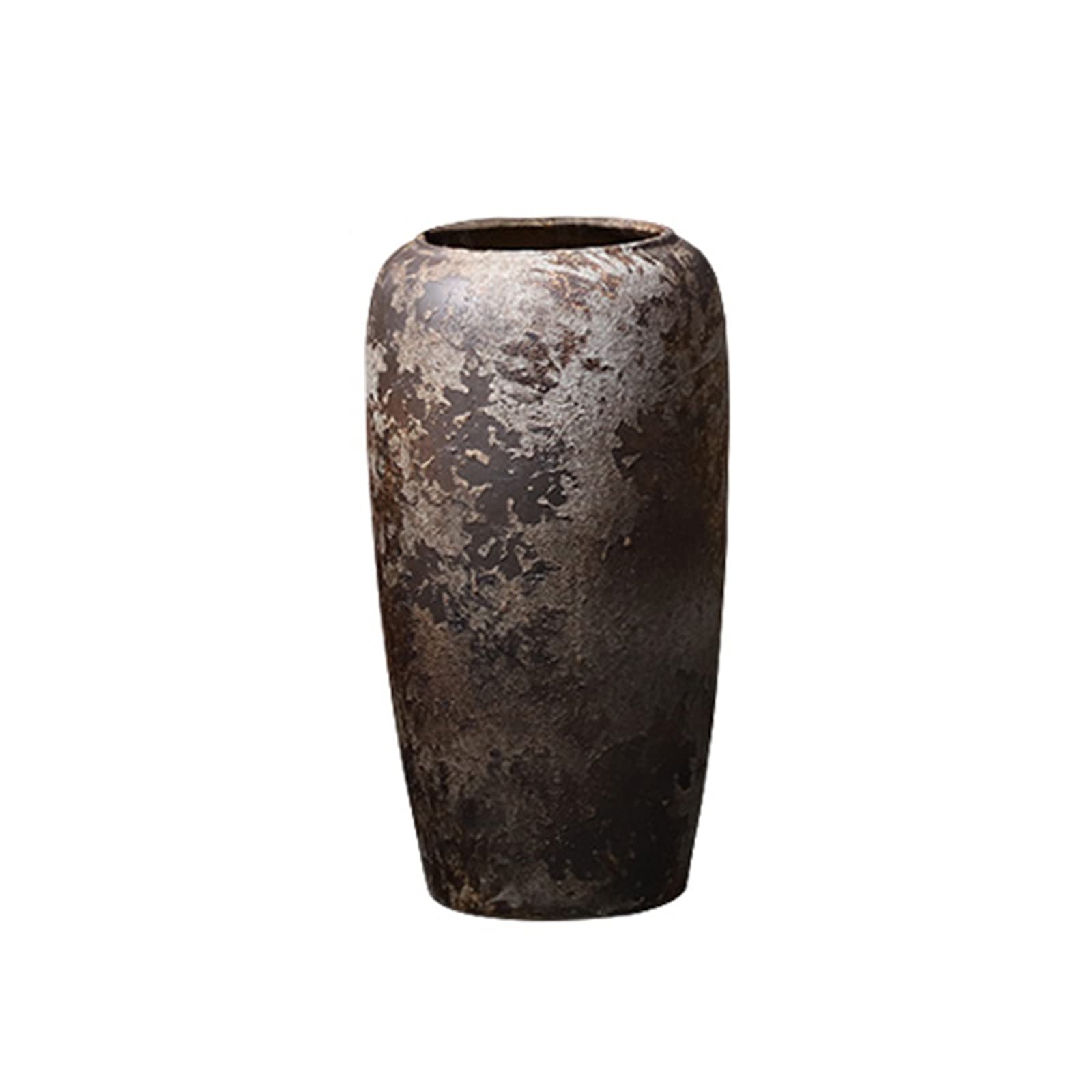 asdchZen Decorative Vases On The Floor, Retro Mottled Pattern Hotel Villa Patio Multifunctional Ceramic Vase,25 * 50CM