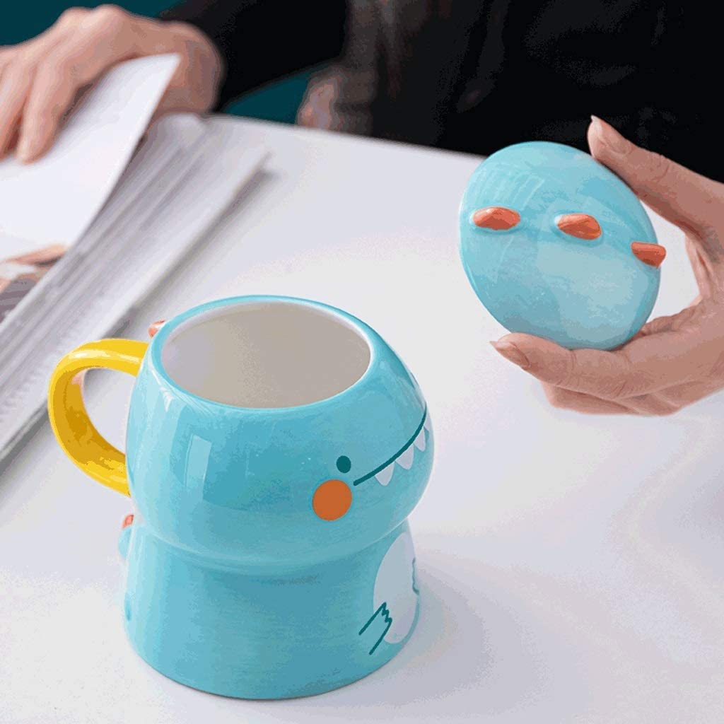 Taza de Té Taza de Café Taza De Café con Forma De Dinosaurio, Taza De Cerámica Bonita, Taza De Café Grande, Gran Regalo, Multifuncional Tazas Taza Cafe (Color : Light Pink, Size : 450ml)