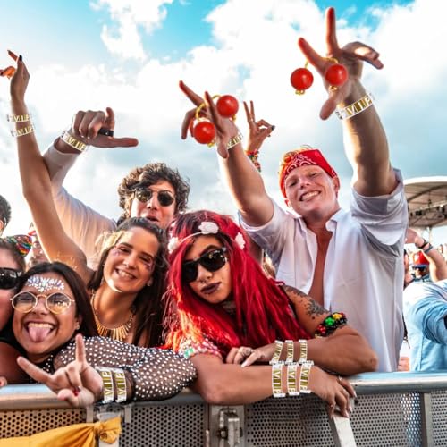 CREATCABIN 100 pulseiras VIP braçadeira de festa, impermeável, leve, pulseiras de papel, emblemas, i