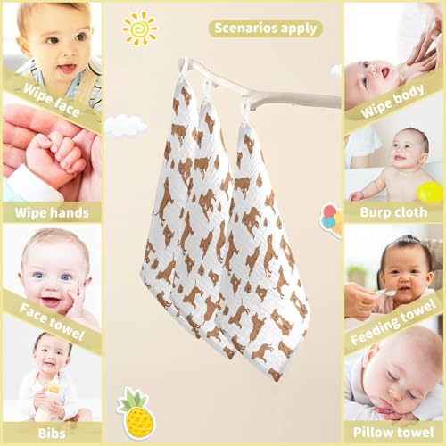 Image of vvfelixl Baby Cotton Washcloths Staffordshire Bull Terrier Infants Bath Towel for Unisex Face Towels for Newborn, Natural Baby Wipes Delicate Skin, 11.8 X 11.8 inch, one sizex3