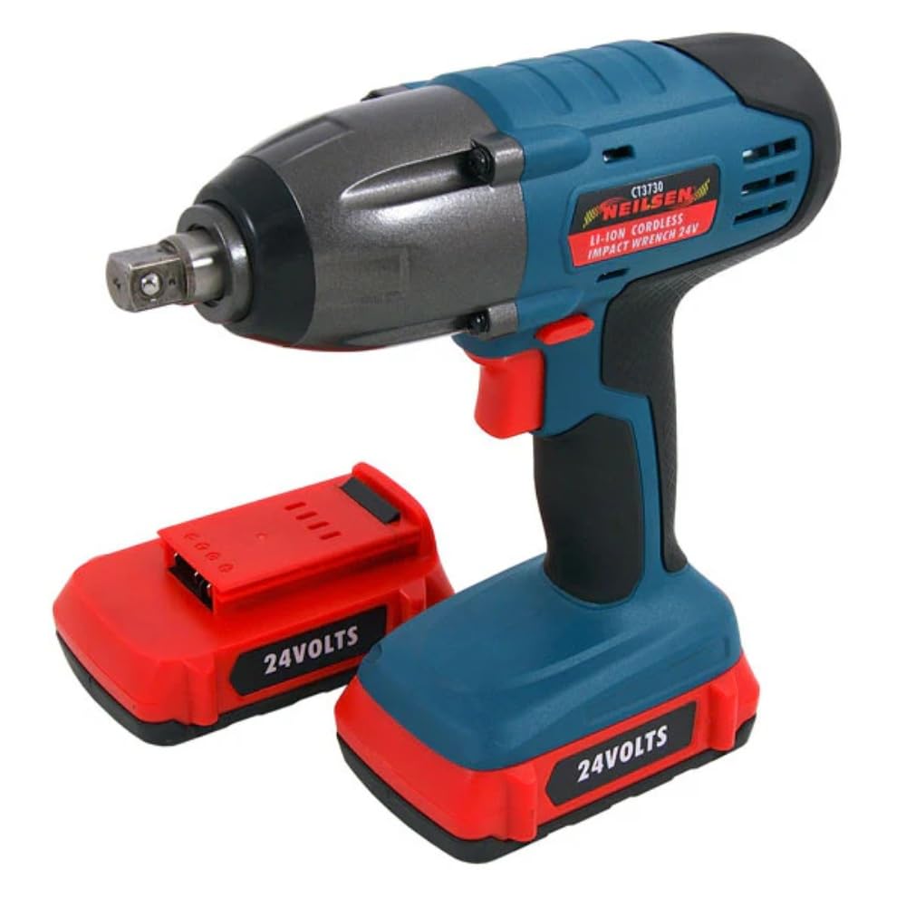 24V Li-Ion Cordless Impact Wrench Gun 1/2 Inch Drive Lithium Batteries