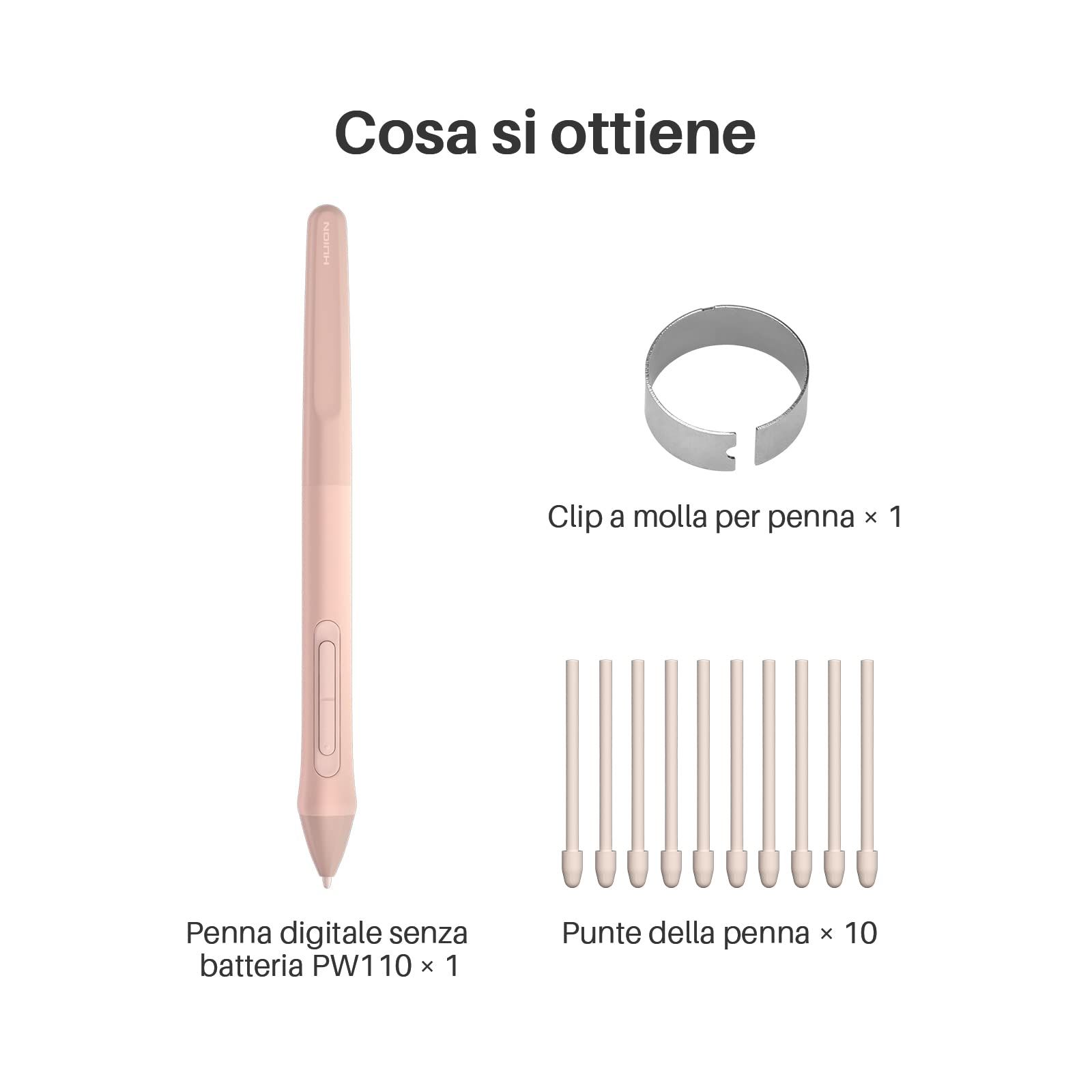 HUION PW110 Penna Digitale PenTech 3.0 Senza Batteria, Impugnatura In