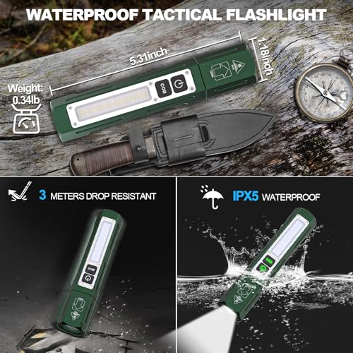 Image of Rechargeable Magnetic Flashlights, Bright Small Powerful Pocket Flashlight