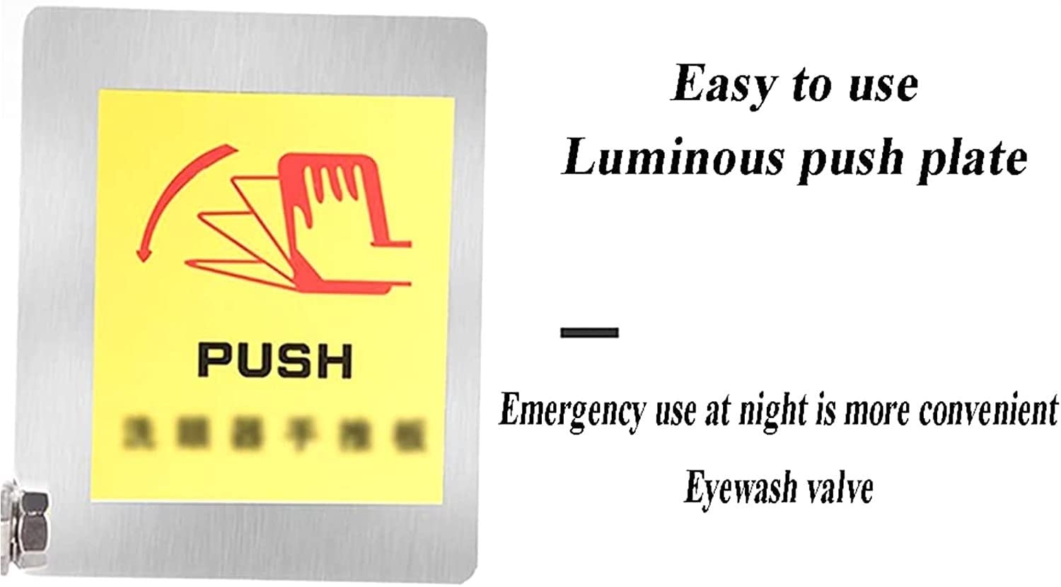 USGitke Lavaojos Lavaojos De Emergencia De Acero Inoxidable Montado En La Pared Estación De Lavado De Ojos De Agua De Doble Cara