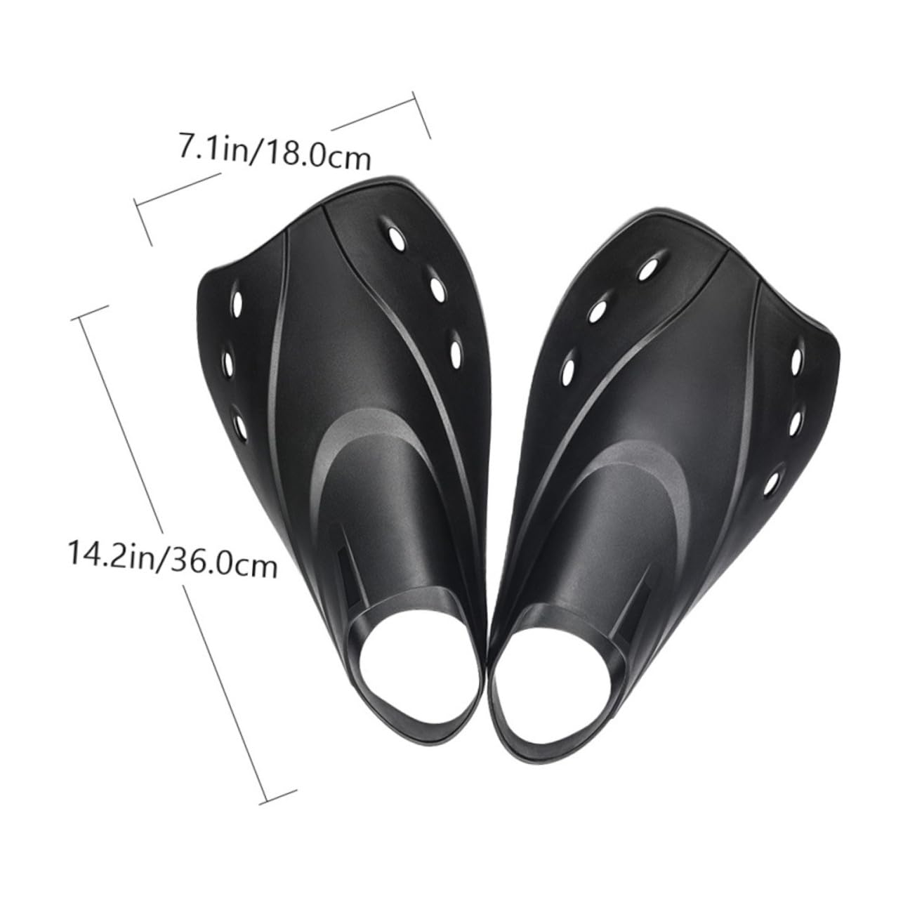 Hemobllo Aletas Cortas Ligeras y Portátiles Ajustables para Natación y Esnórquel con Bolsillo Flexible de Ideales para Piscina y Entrenamiento de Adultos