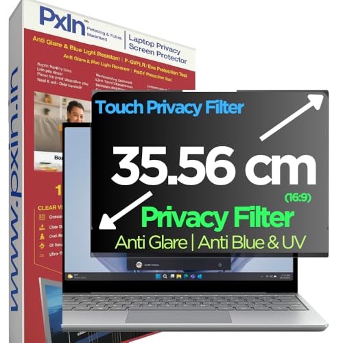 Image of PxIn 35.56cm (16:9) Laptop Eye Comfort Shield with Adv Privacy | Anti-Glare | No UV | Anti Blue | Touch Sensitive Laptop Privacy Filter