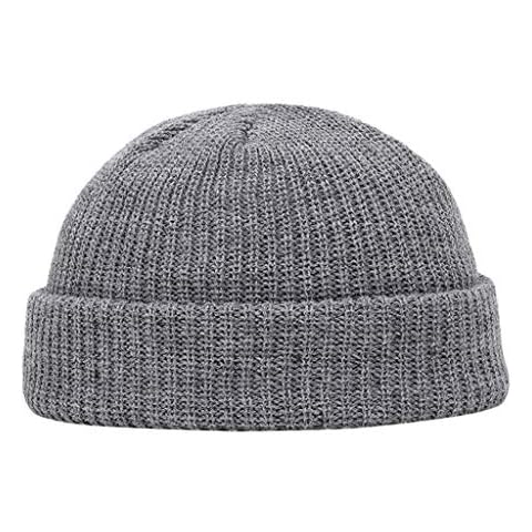 BIISDOST Keeps Hat Wool Winter Warm Hem Fashion Casual Unisex Hat Ski Knitted Baseball Caps Men's Baseball Cap Blue, darkgray, One Size Cover