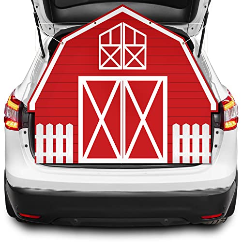 Haooryx Farm Theme Trunk Or Treat Decorations Banner for Cars, SUVs - Waterproof Archway Garage Door Car Decor for Halloween Outdoor Supplies