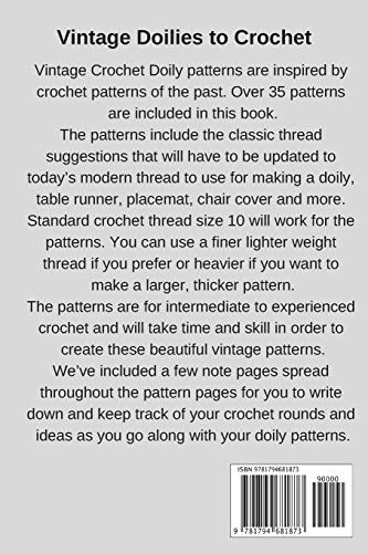 Vintage Doilies to Crochet - A Collection of Doilies, Chair Sets, Runners, Placemats, Runners Crochet Patterns from the 1940's and 1950's