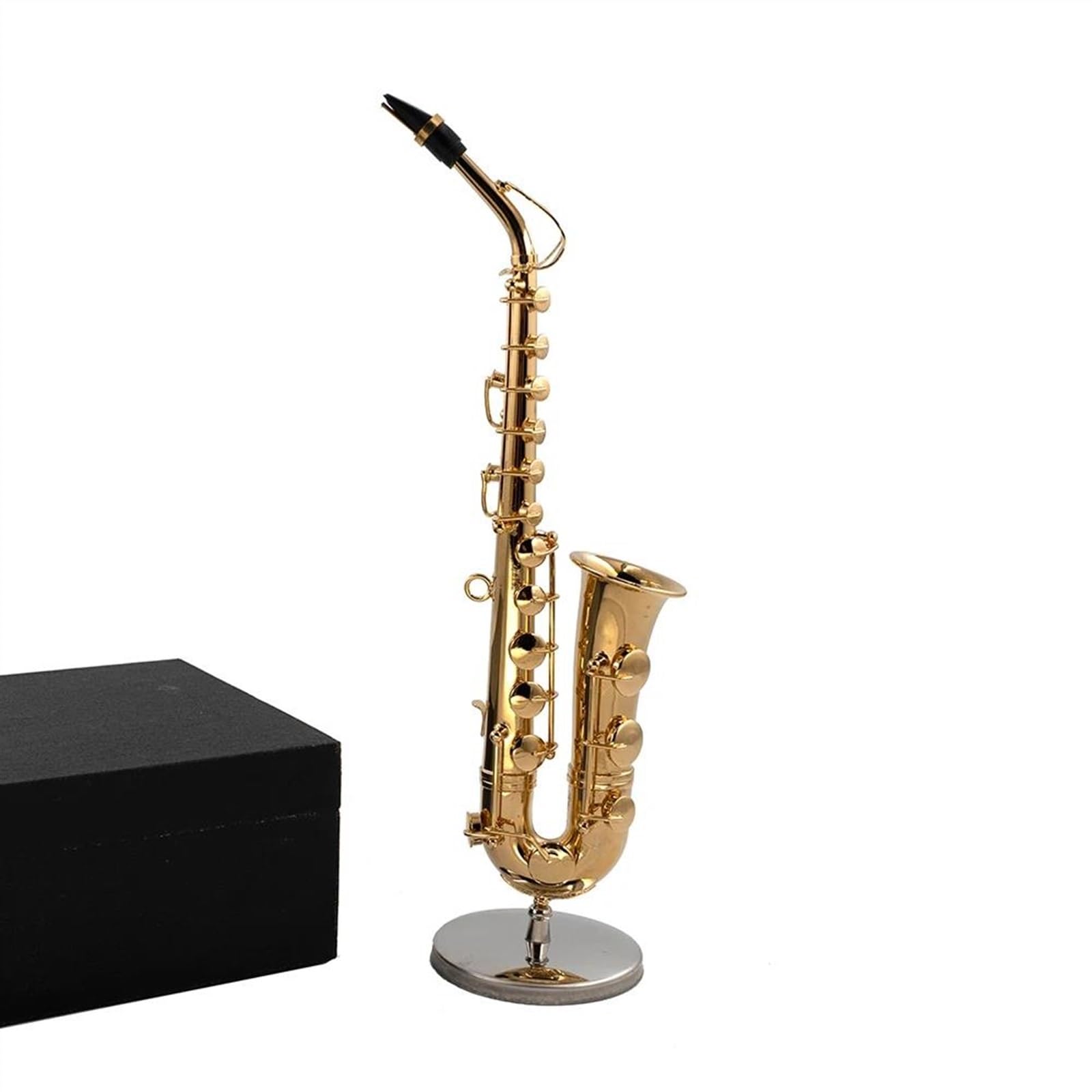 Miniatur-Altsaxophon Aus Kupfer Mini-Musikinstrument-Modell Zur Dekoration(19cm)