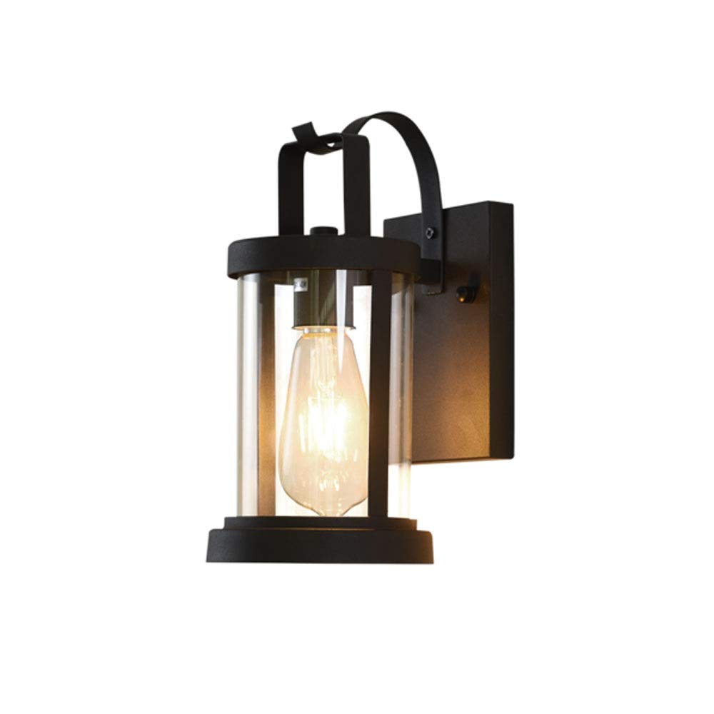 Lumiere murale etanche E27 lanterne retro avec verre clair pour eclairage exterieur de cour