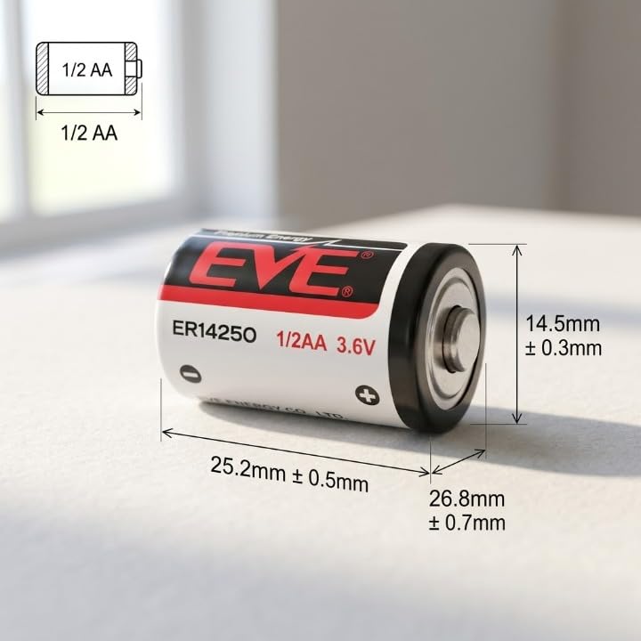 Image of Compatible with EVE ER14250 3.6V 1 /2 AA Lithium Battery (Pack of 1)