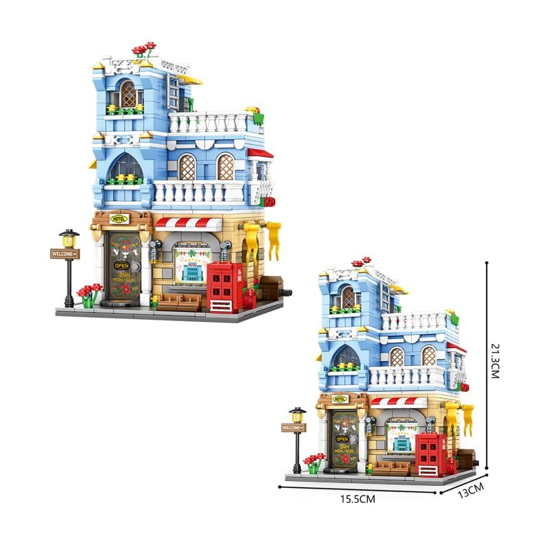 Image of SKY LINE OCEAN City Series Building Blocks Set (713+ Pieces), Urban House & Store Model, DIY STEM Educational Construction Toy for Boys & Girls Age 5+, Durable Bricks, 5-Year Warranty
