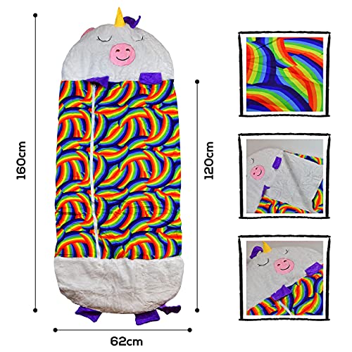2-in-1-Kuscheltier-Schlafsack, zusammenfaltbarer Tierschlafsack mit Kissen für Kinder, weiches Material & waschmaschinenfest, Plüschtier, Geschenk für Jungen und Mädchen - Image 6